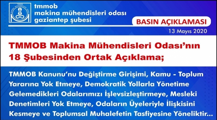 MMO Şubelerinden ortak açıklama