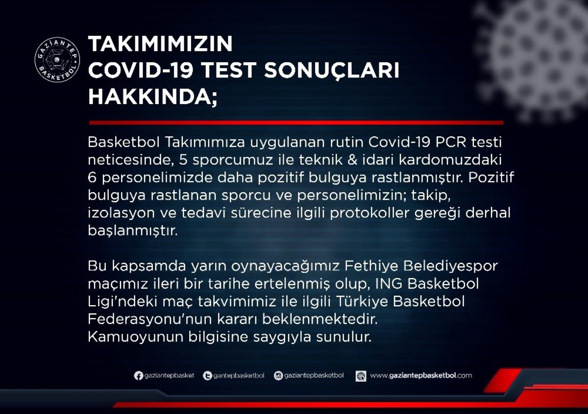 Gaziantep Basketbol’a korona virüs şoku