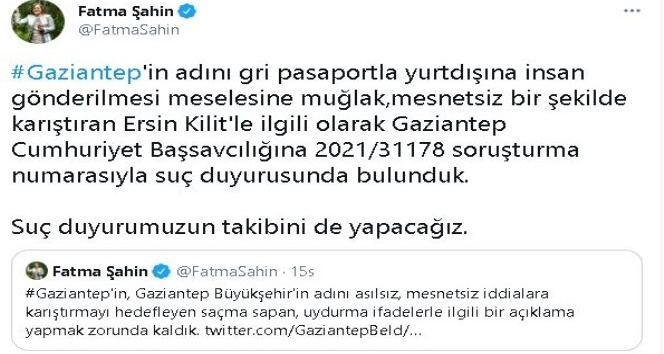 Fatma Şahin'den "gri pasaport" iddialarına tepki