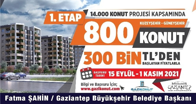 Gaziantep’te 14 bin konut için ön talep toplanmaya başladı