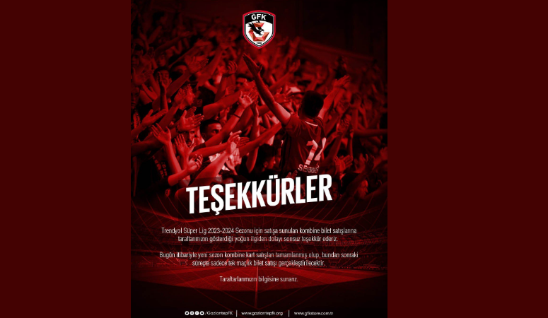 Gaziantep FK kombine bilet