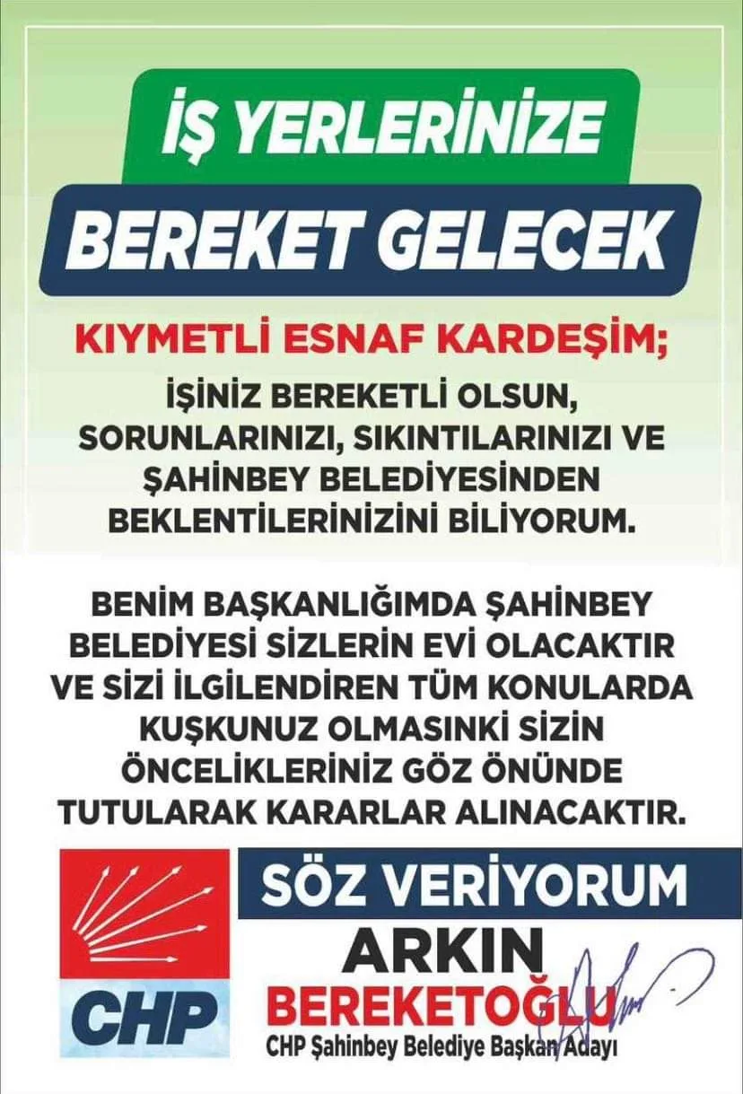 Şahinbey'E Bereket Gelecek