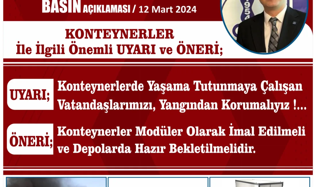 UYARI; Konteynerlerde Yaşama Tutunmaya