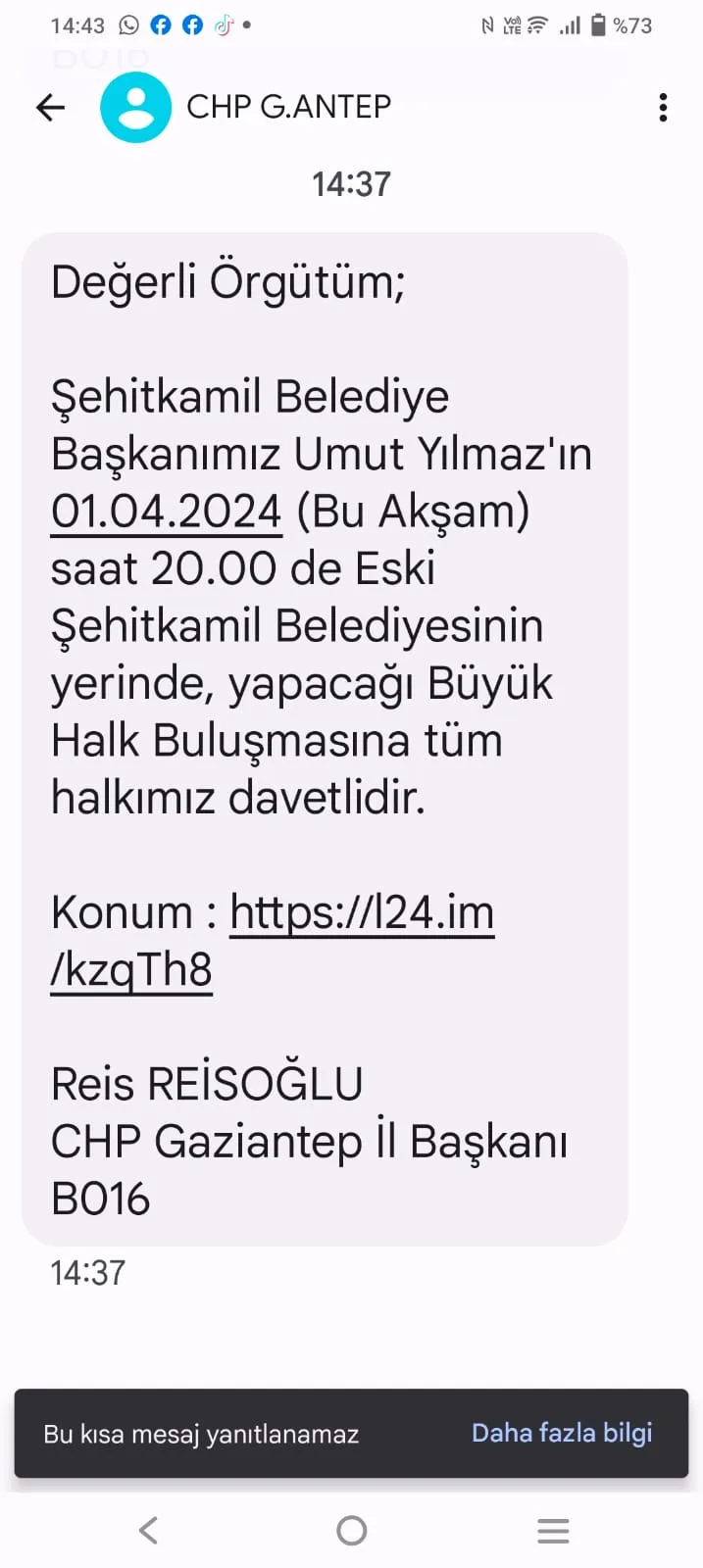 Chp'De Büyük Halk Buluşmasına Tüm Gaziantepliler Davetlidir!