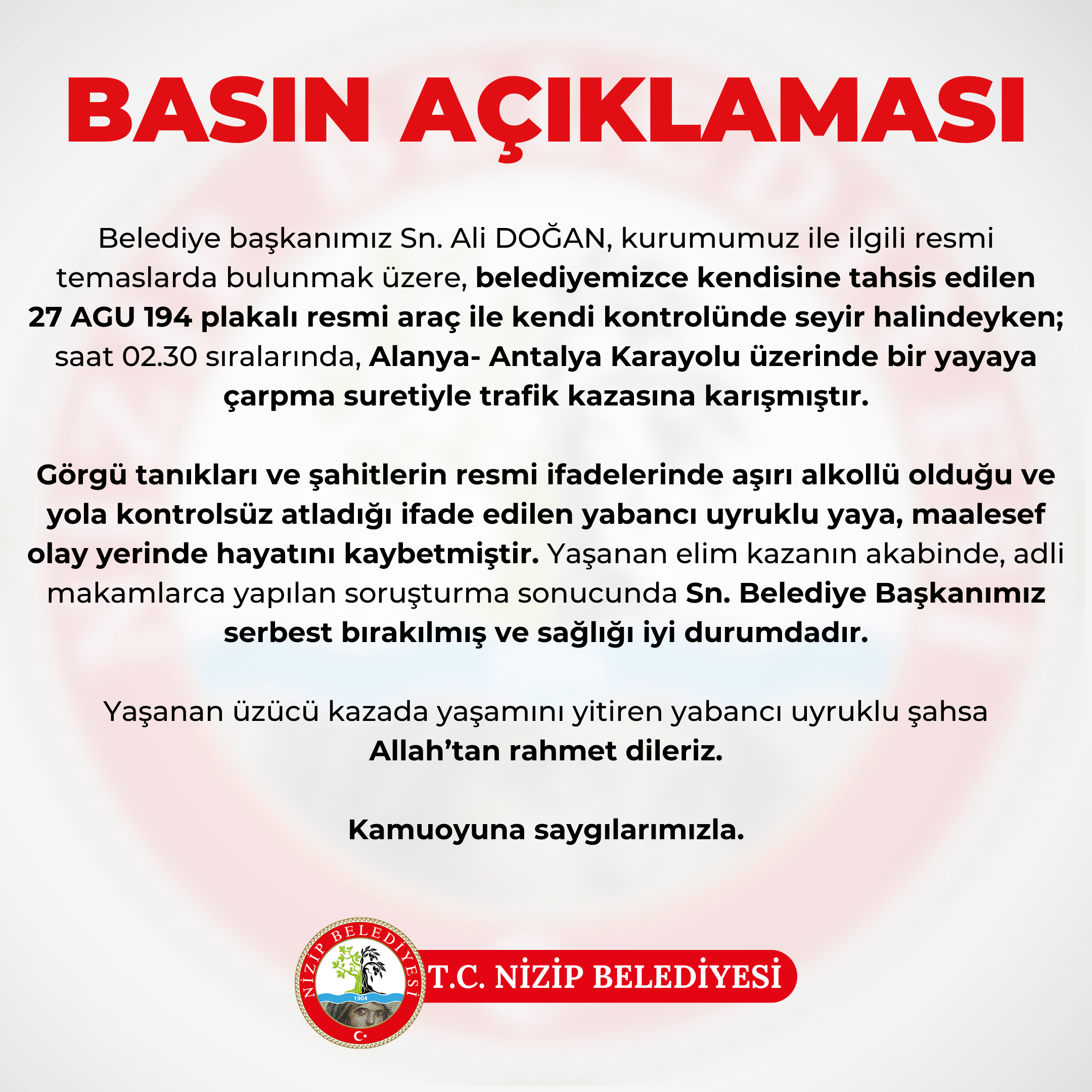 Ali Doğan'ın ölümlü trafik kazası